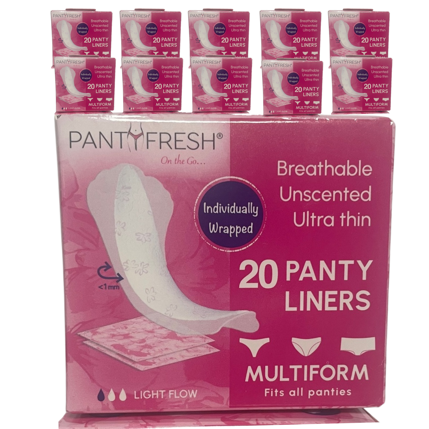 Ultra Thin Multi-Form Pantyliner 200 Pieces - 10 Case Pack